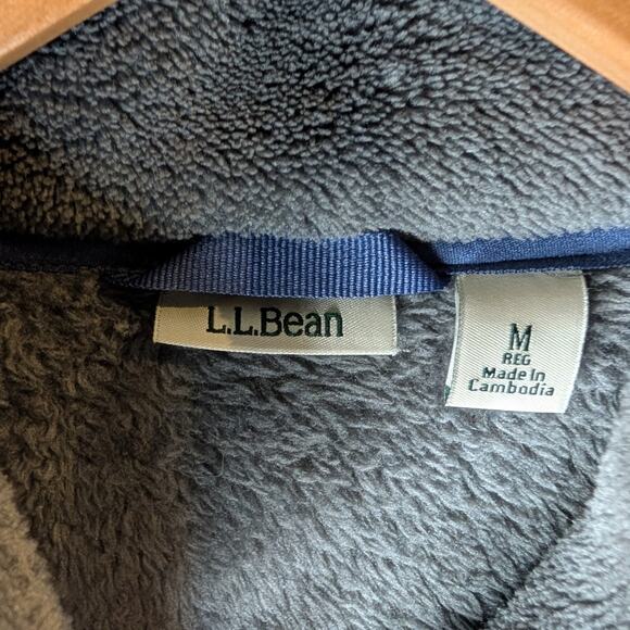 LL Bean Mountain Hi Pile Fleece Vest Charcoal Gray Sherpa Full Zip Medium Women - Picture 2 of 8